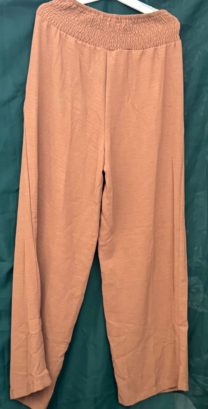 Wide Leg Pants XL Peach Elastic Waistband